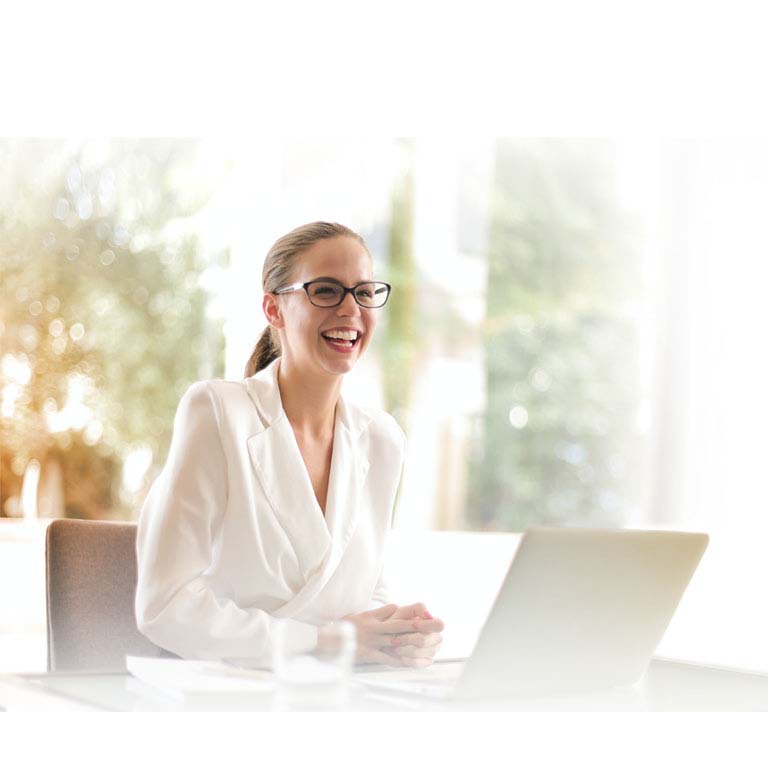 cheerful business woman